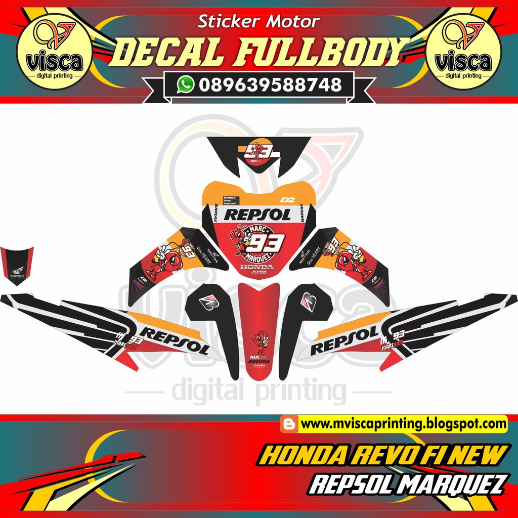 Jual Decal Honda Revo Fi Decal Honda Revo Fi Decal Revo Fi Full Body Revo Fi New Repsol Marquez