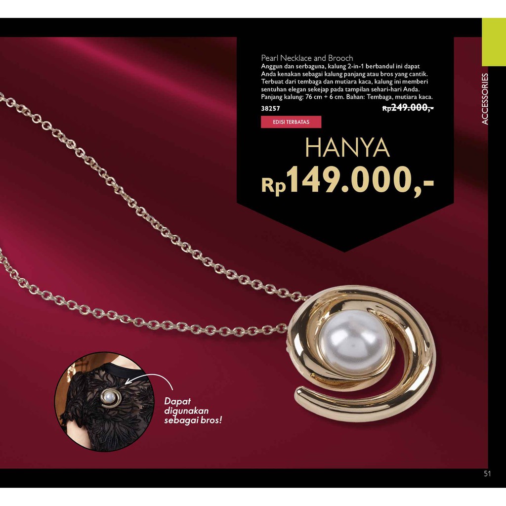 Pearl necklace deals and brooch oriflame