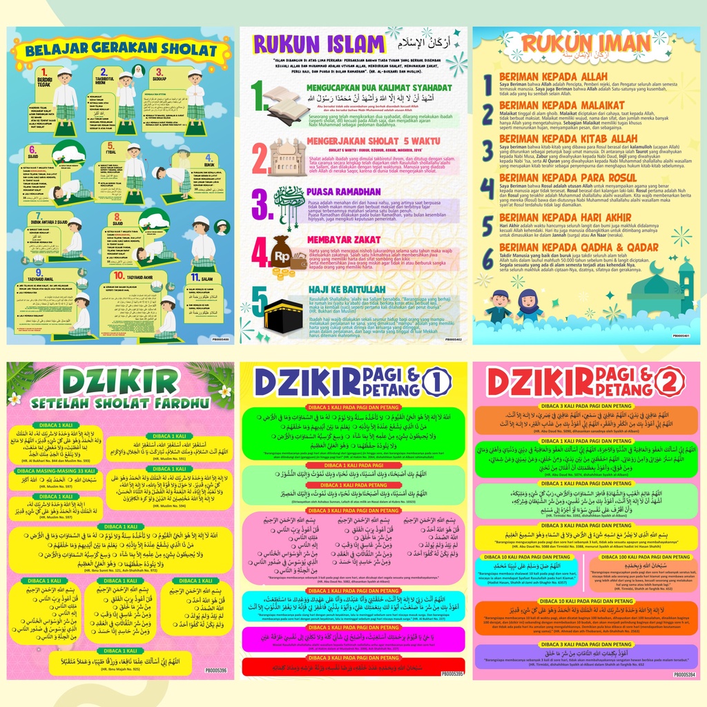 Jual Poster Edukasi Anak / Poster Anak Islami Lembaran : Rukun Islam ...