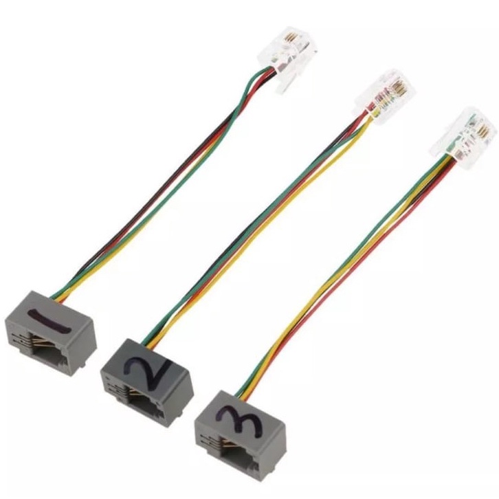 Jual ADAPTER RJ9 TO JACK AUDIO 3.5 MM DENGAN 3 KOMBINASI RJ9 | Shopee ...