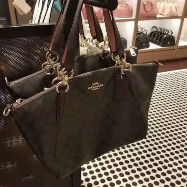 NEW Coach Small Kelsey Signature Mahogany