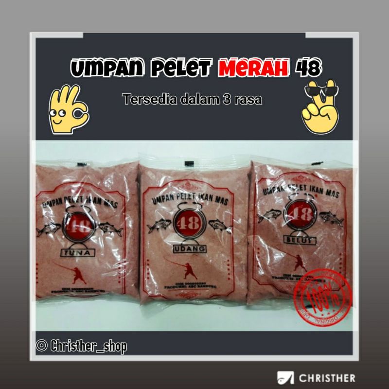 Jual Umpan Pelet 48 Merah Untuk Ikan Mas Umpan Pancing Pelet Ikan