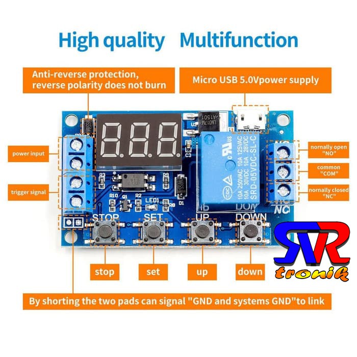 Jual 1 Channel 5V Relay Modul Time Delay Module Trigger OFF/ON Switch ...