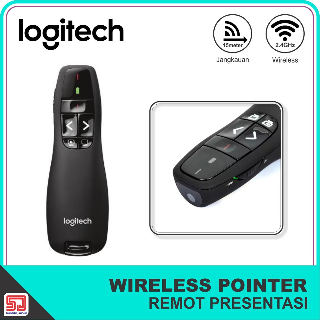 Jual Pointer Logitech R400 Wireless Presenter Laser Presentasi | Shopee ...