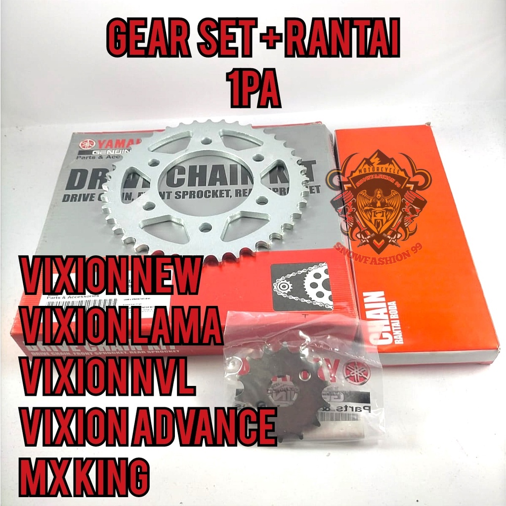 Jual Gear Set Rantai Pa Yamaha Vixion Vixion New Mx King Vixion Lama Kualitas Asli Original