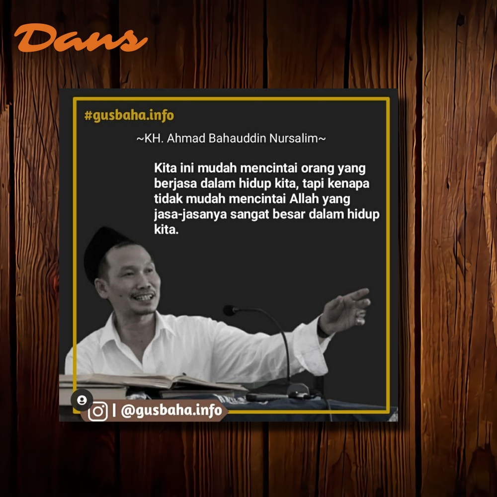 Jual Gus Baha Quotes Kata Bijak Hiasan Dinding Kaligrafi Poster Kayu