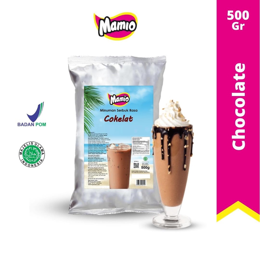 Jual Mamio Chocolate Minuman Bubuk Rasa Cokelat 500 Gr Shopee Indonesia 3076