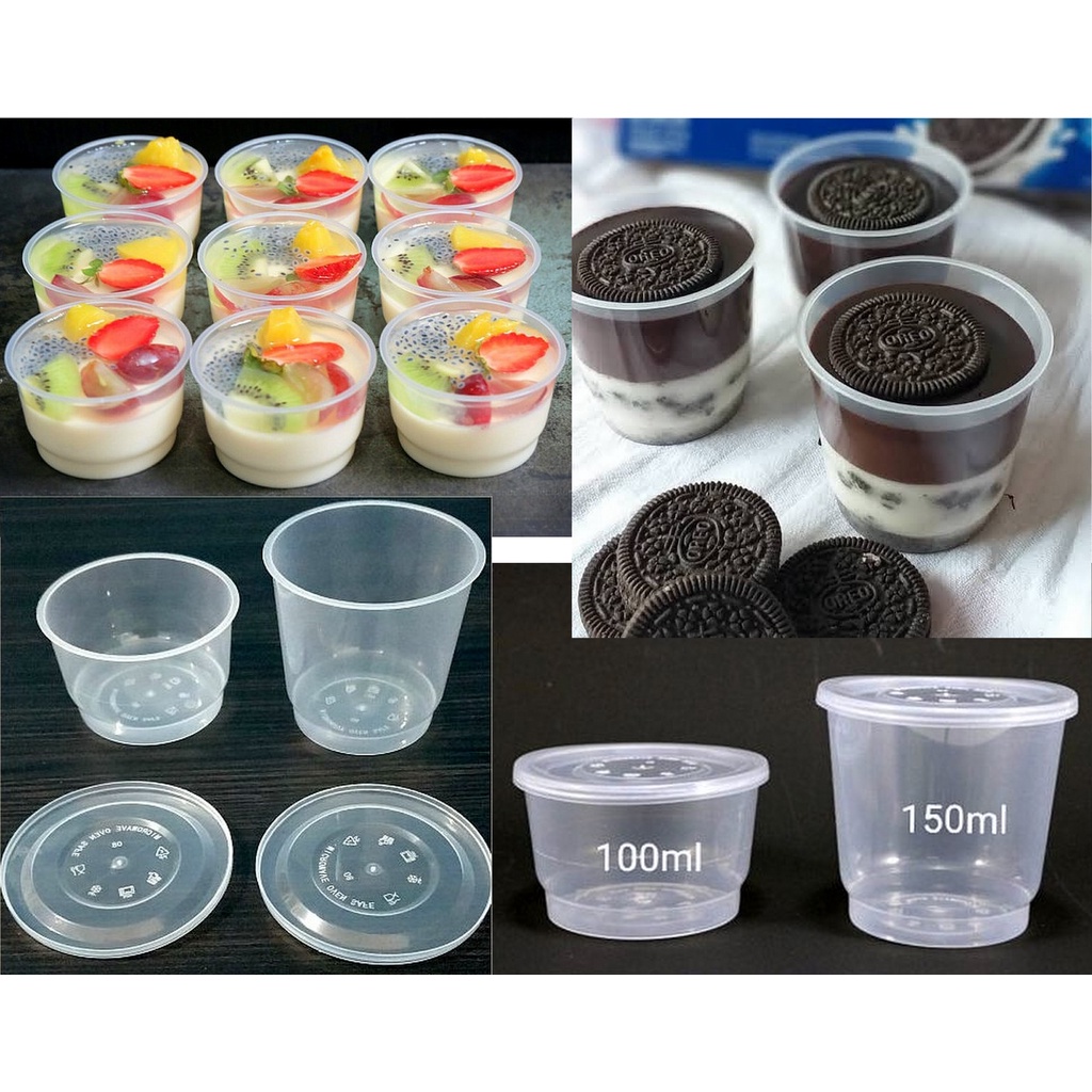 Jual Cup Puding Thinwall Tutup 100 And 150 Ml Gelas Pudding Agar Jelly Slop 25 Pcs Shopee 7171