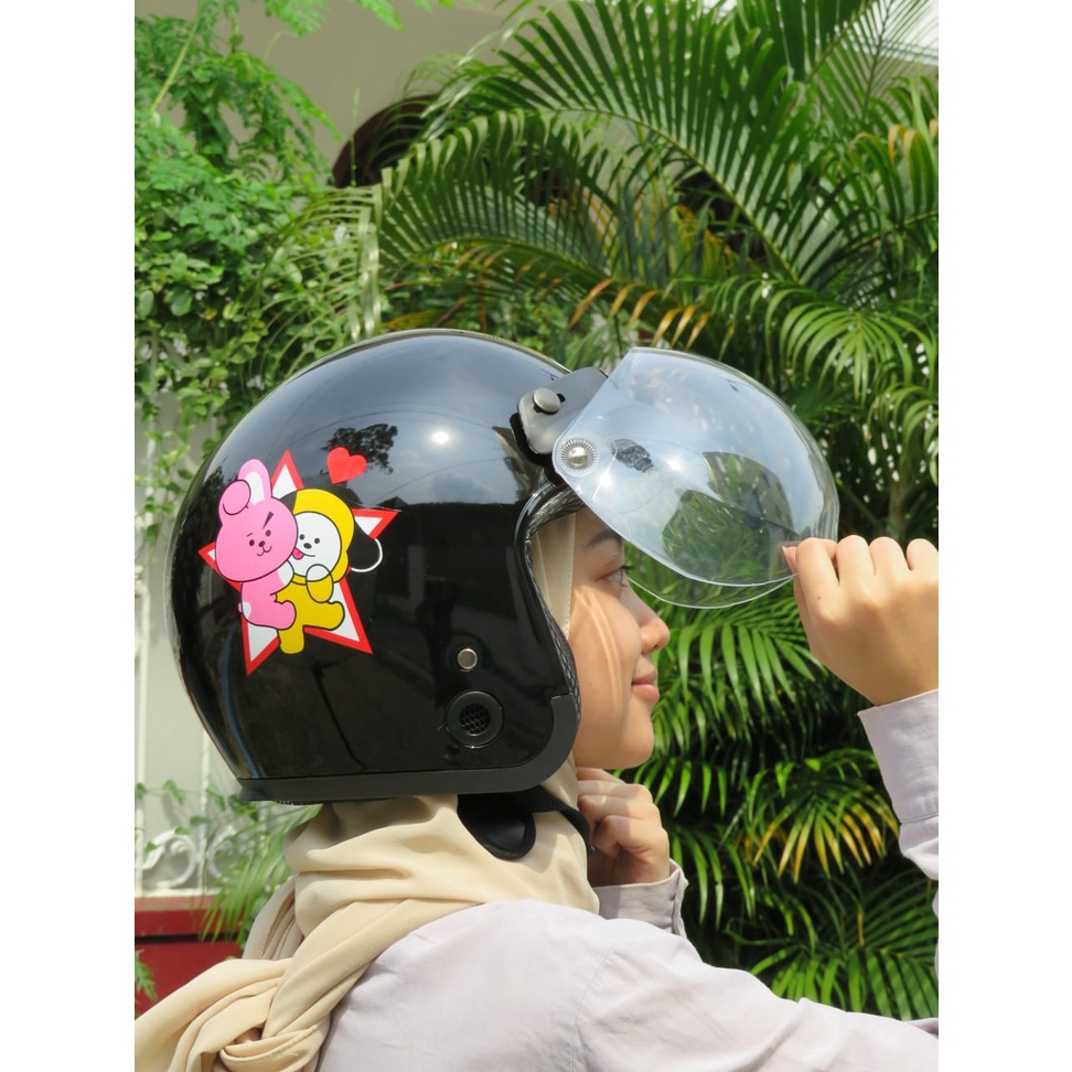 Jual HELM RETRO CLASSIC BOGO BTS BT21 ARMY | Shopee Indonesia