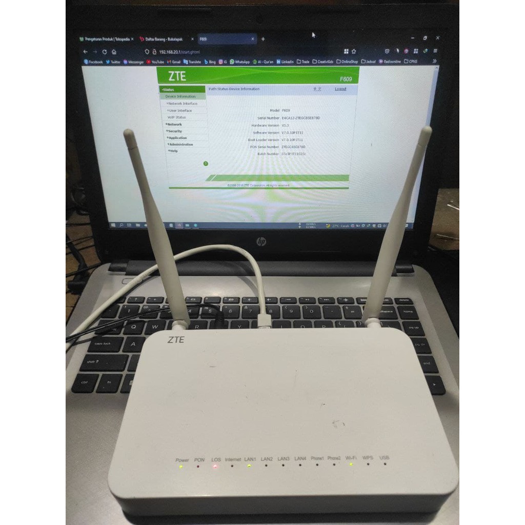Jual ZTE ZXHN F609 V3 V5.3 Ont Modem Router Gpon Shopee Indonesia