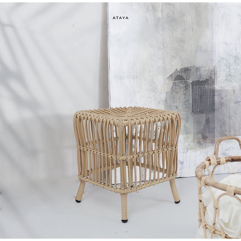 Jual Nima Rattan Stool / Kursi Rotan / Bangku Rotan / Kursi Teras ...