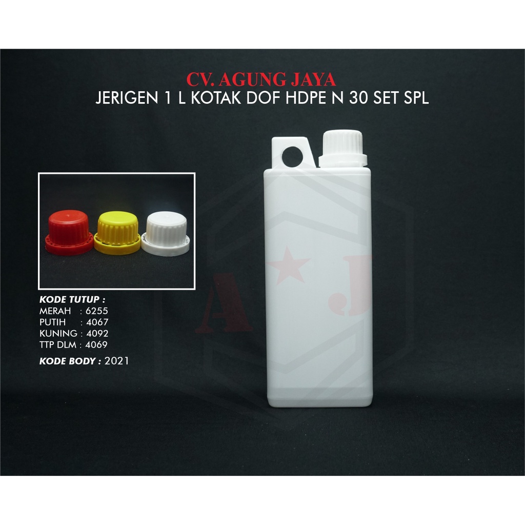 Jual Jerigen 1 L Kotak Natural Hdpe 70 G Tutup Warna A Shopee Indonesia 3962