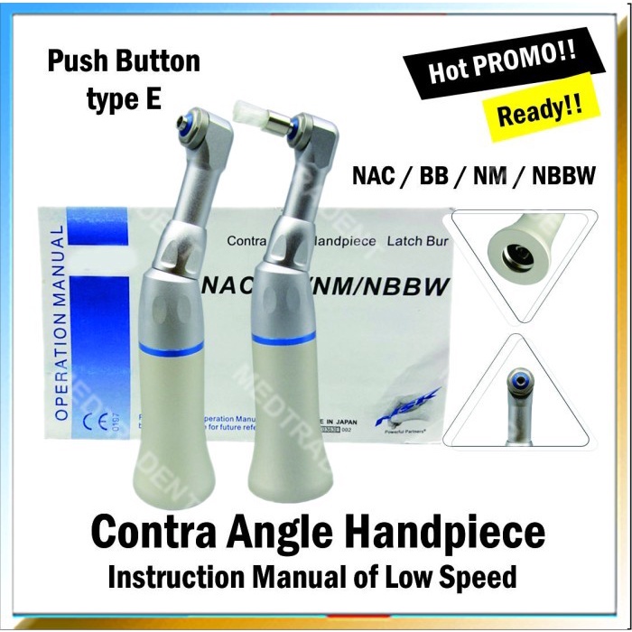 5pcs Yabangbang Dental Low Speed Contra Angle Handpiece - Push Button E-Type, Fits 4 Hole Midwest
