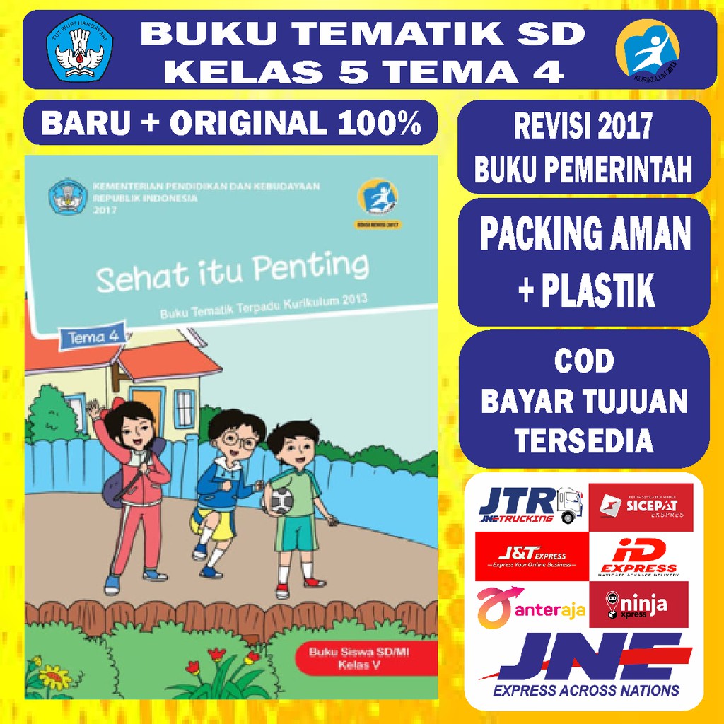 Jual buku tematik sd kurikulum 2013 kelas 5 tema 4 sehat itu penting ...