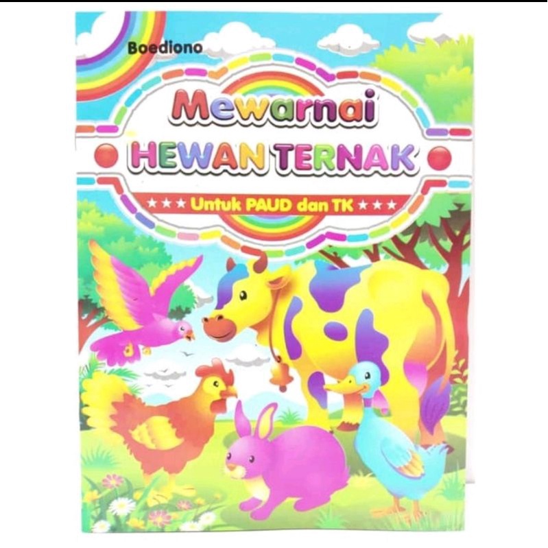 Jual Buku Edukasi Anak PAUD TK Mewarnai Hewan Ternak | Shopee Indonesia