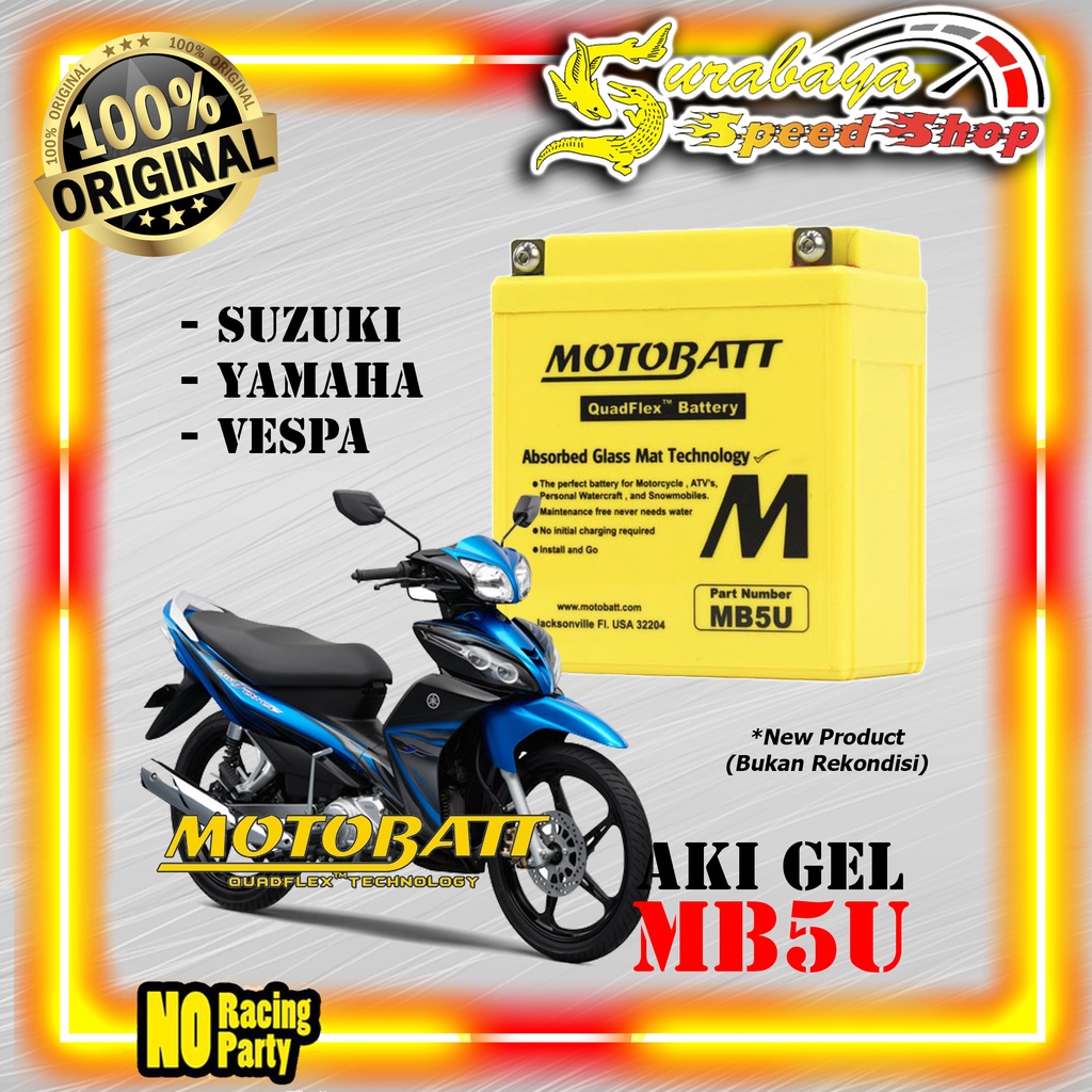 Jual Aki Gel Motobatt MB5U Jupiter Series Mio Sporty Smash110 Vega