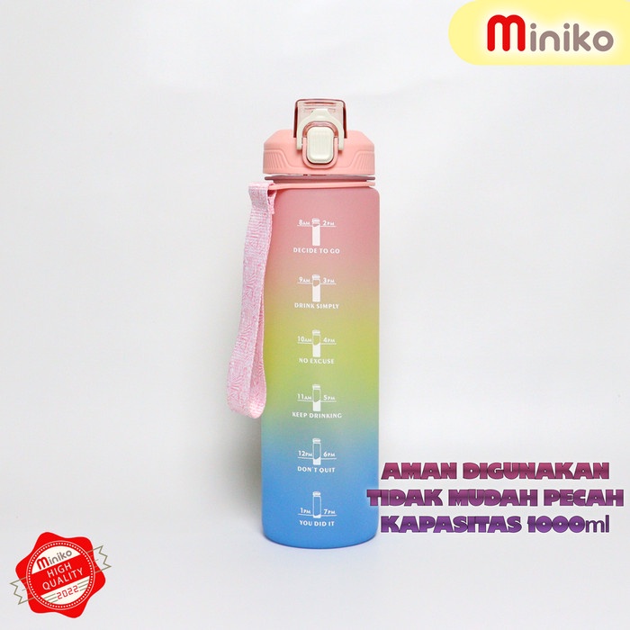 Jual Botol Minum Motivasi 1Liter - Tumblr Jumbo Viral - Botol Minum