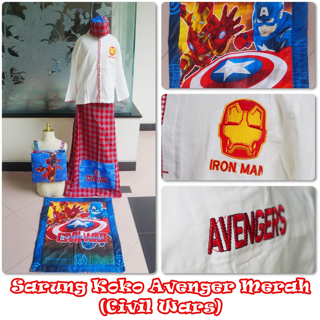 Jual Baju Koko Anak Avenger Merah ( BAJU NYA SAJA ) | Shopee Indonesia