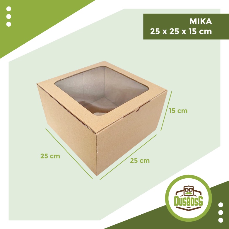 Jual BOX MIKA 25x25x15 cm kardus die cut, untuk kue hampers gift box ...