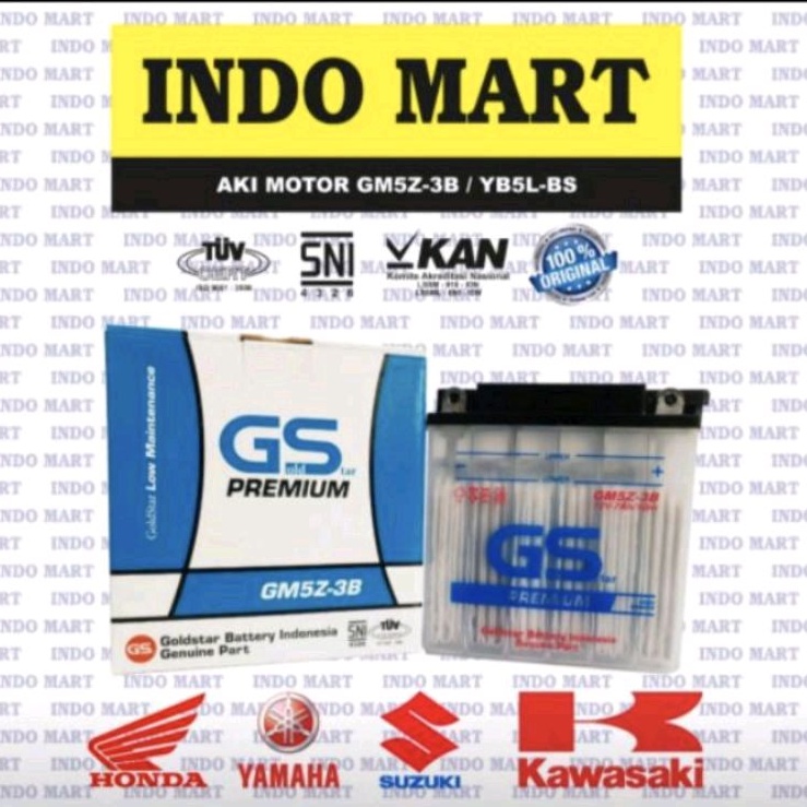 Aki Motor Basah GM5Z-3B Premium YAMAHA Mio Sporty Smile (GM5Z)