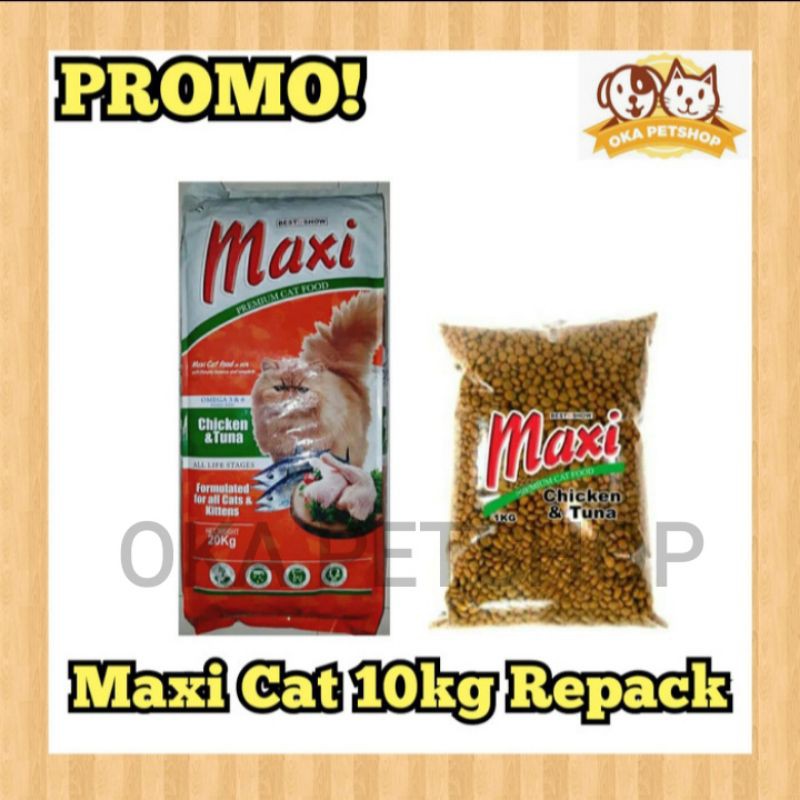 Jual Makanan Kucing Maxi Cat Chicken & Tuna 10kg Repack - Maxi Cat ...