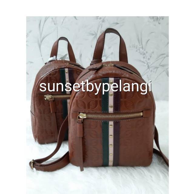 NWT Fossil Megan Backpack Brown Multi Fossil megan mini backpack - Gem main image 3