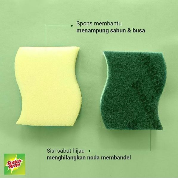 Jual ORIGINAL Scotch Brite Sabut Spons Basic (ID-T36) / Spons Pencuci ...