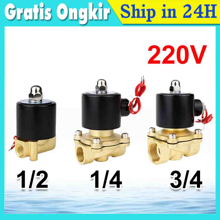 Jual Two Way Electric Solenoid Valve Normally Closed 220V 12V 24V 110V