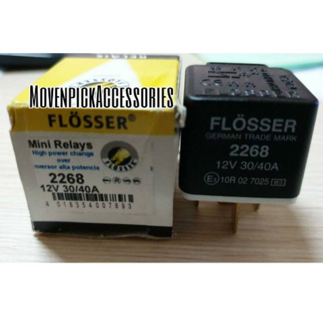 Jual RELAY FLOSSER 2268 12V Kaki 87a 30/40A RELAY PEMUTUS ORIGINAL ...