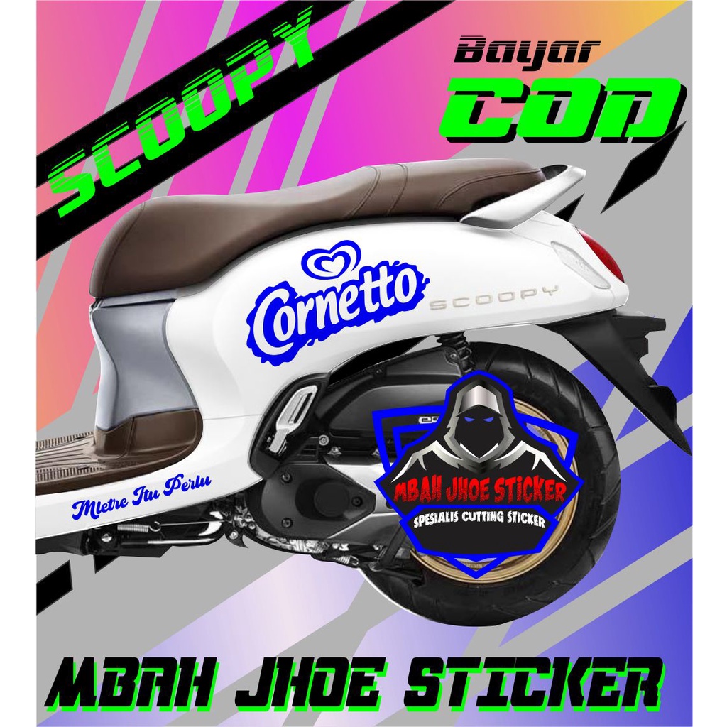 Jual sticker cutting scoopy cornetto (mletre itu perlu) | Shopee Indonesia