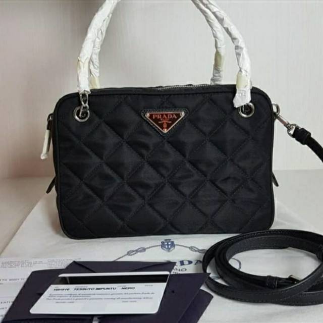 Prada Mini Tessuto Impuntu Black