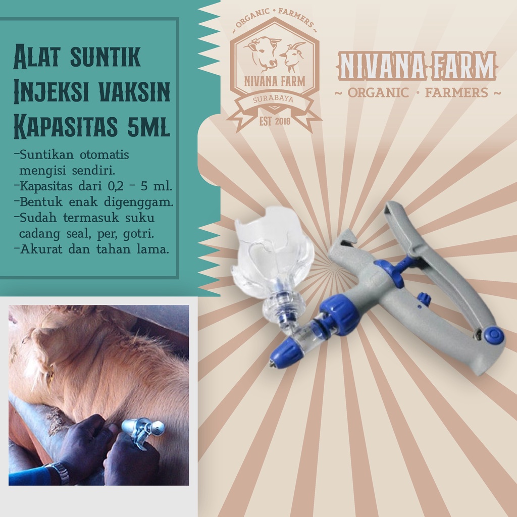 Jual Alat Suntik Vaksin Unggas Ayam Kambing Domba Sapi Kapasitas Ml Dan Ml Shopee Indonesia