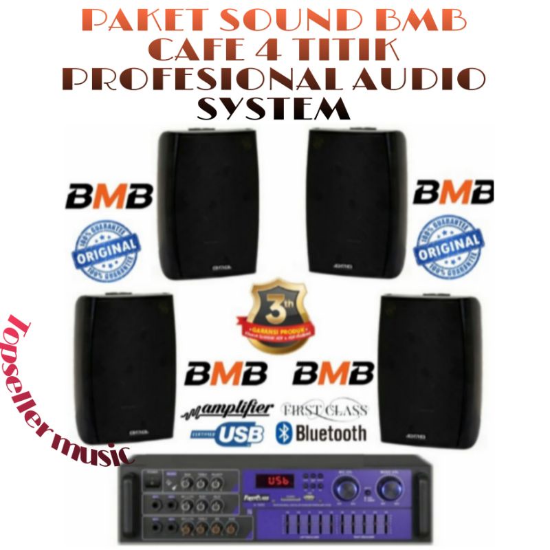 Jual PAKET SOUND SPEAKER BMB 5INCH 4 TITIK SOUND CAFE/RESTO/MESJID ...