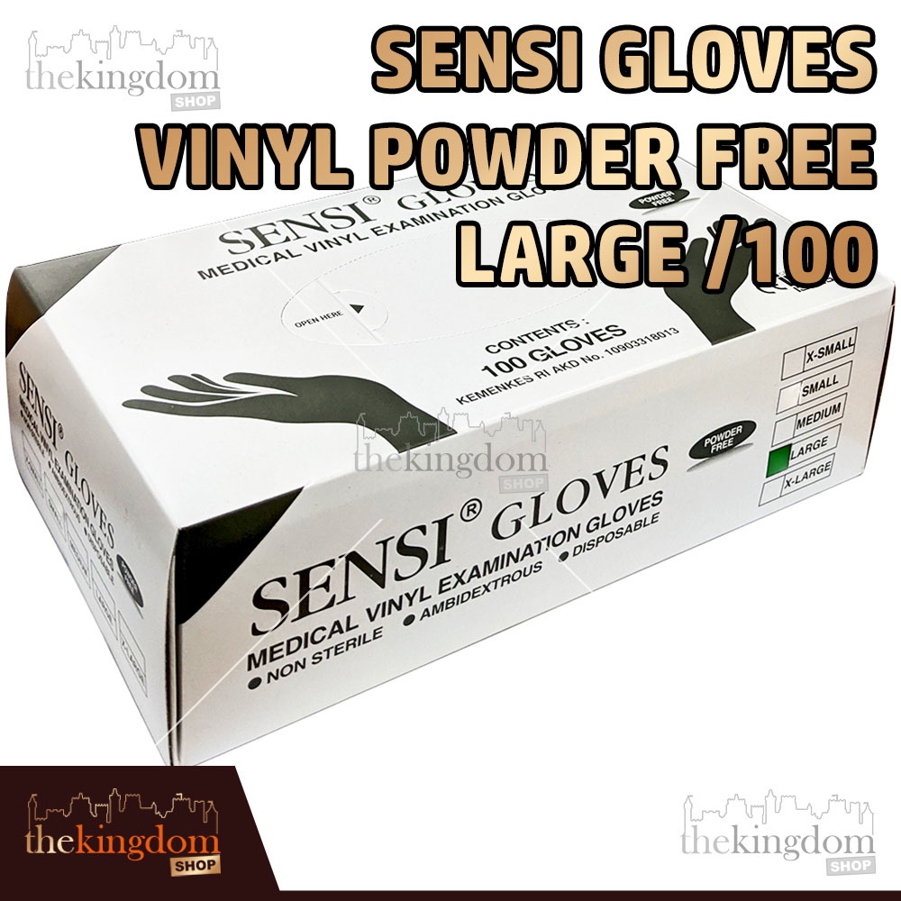 Jual Sensi Gloves Vinyl /100 Sarung Tangan Medis Bedak Powdered Food ...