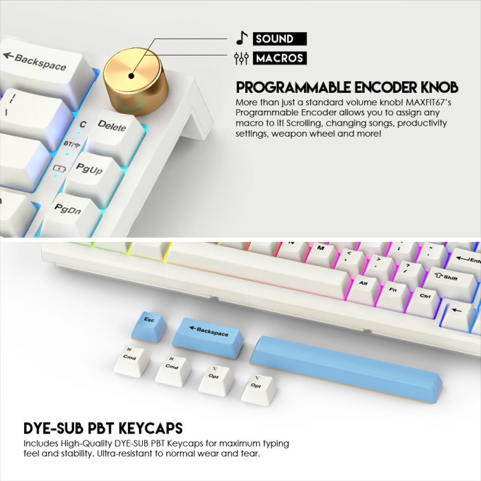 Jual Fantech MAXFIT67 RGB Wireless RGB MK858 Mechanical Gaming