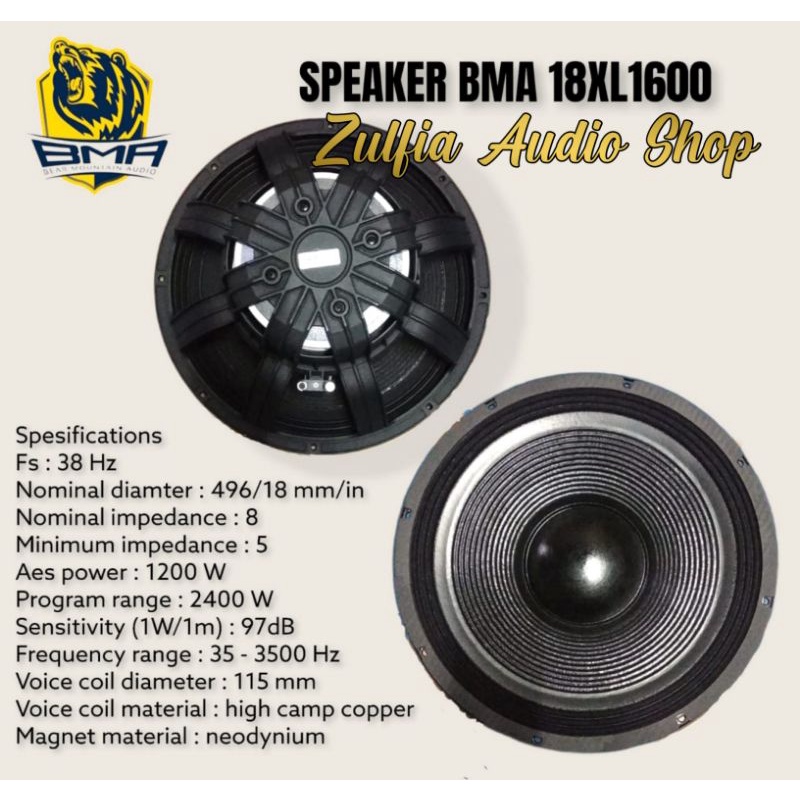 Speaker bma hot sale 18 inch