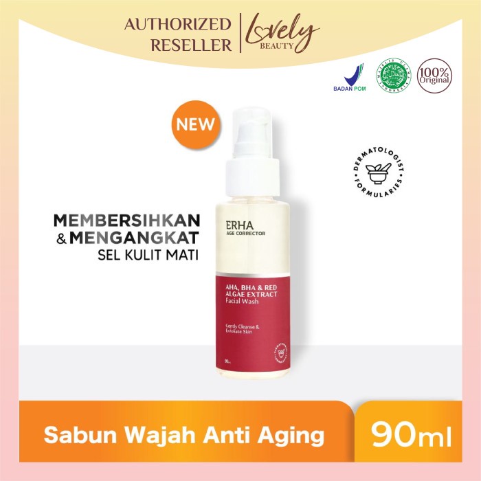 Jual ERHA Age Corrector Facial Wash 90ml AHA, BHA & Red Algae Extract ...