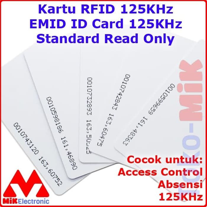 Jual KARTU RFID 125KHZ TAG CARD EMID IC CARD (THIN CARD / KARTU TIPIS ...