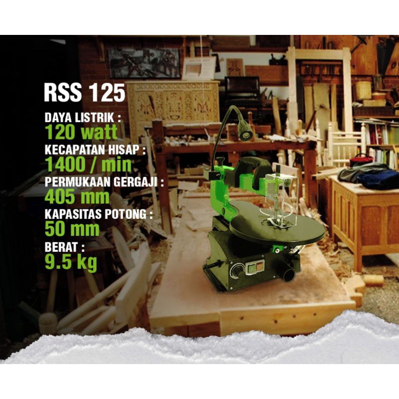 Jual RSS125 MESIN SCROLL SAW GERGAJI KAYU TRIPLEK 16