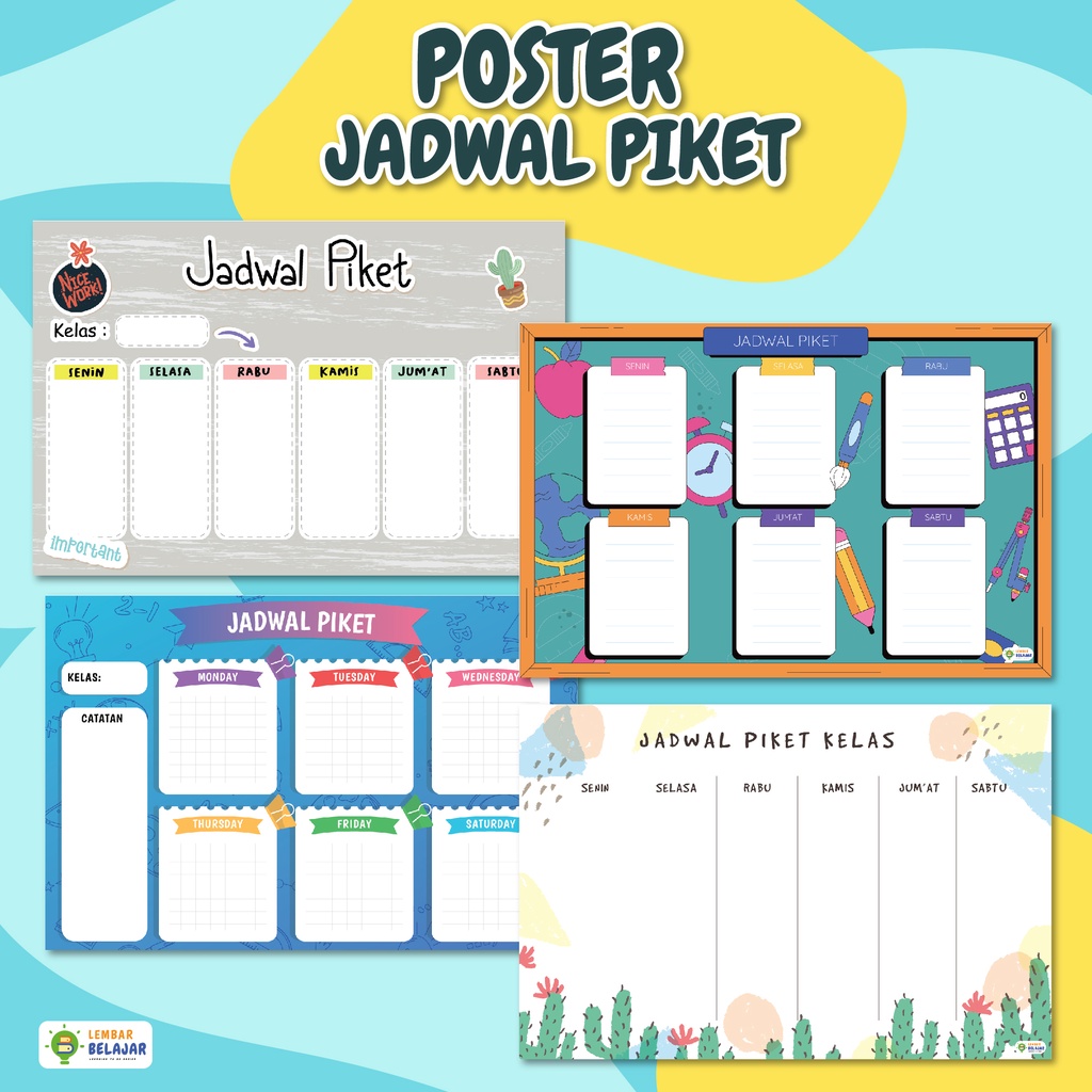 Jual Poster Jadwal Piket Kelas Poster Dinding Sekolah Shopee Indonesia 7583