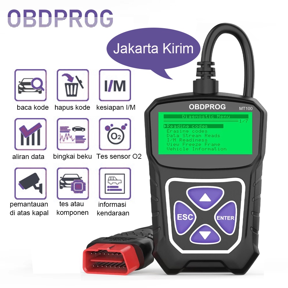 Jual OBDPROG MT100 OBD2 Scanner Mobil JOBD EOBD Mesin Analyzer Code ...
