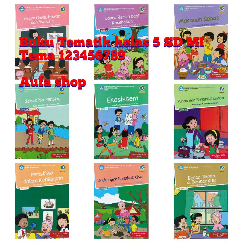 Jual Buku tematik SD MI kelas 5 tema 1 2 3 4 5 6 7 8 9 Semester 1 dan 2 ...