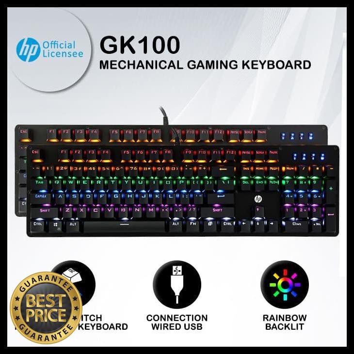 Jual Keyboard Gaming Hp Gk100 Rgb Blue Switch Mechanical Keyboard