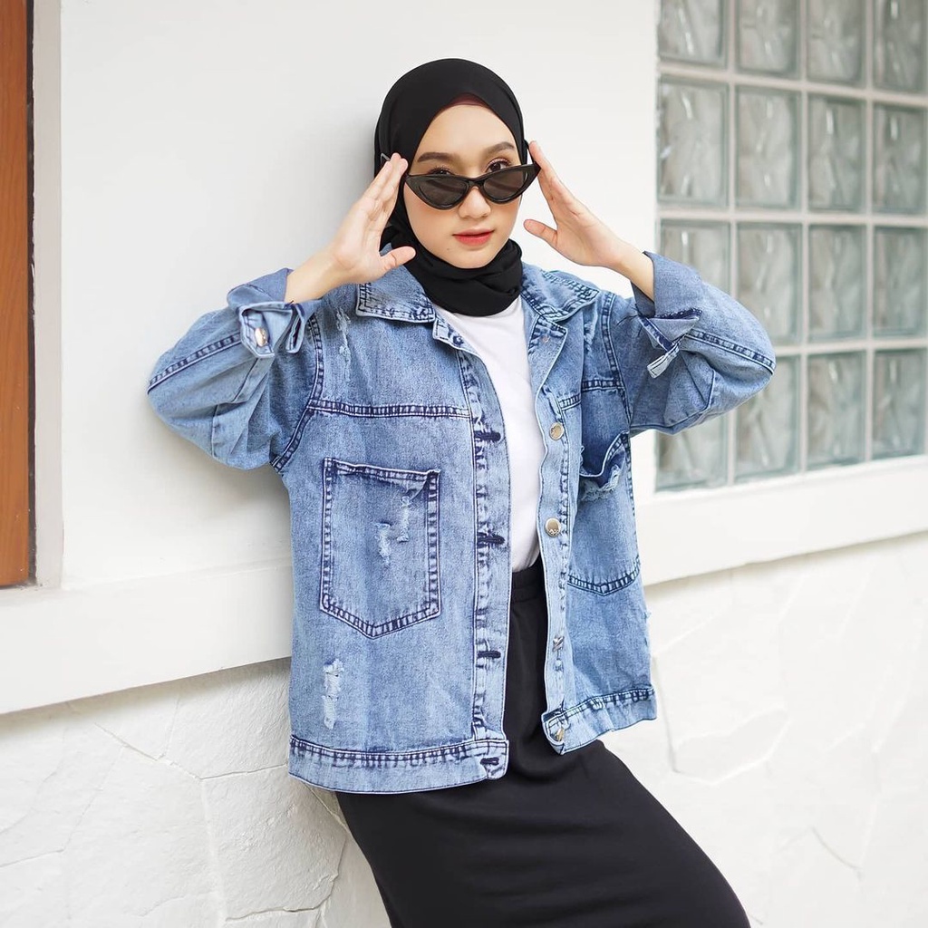 Jaket best sale jeans oversize