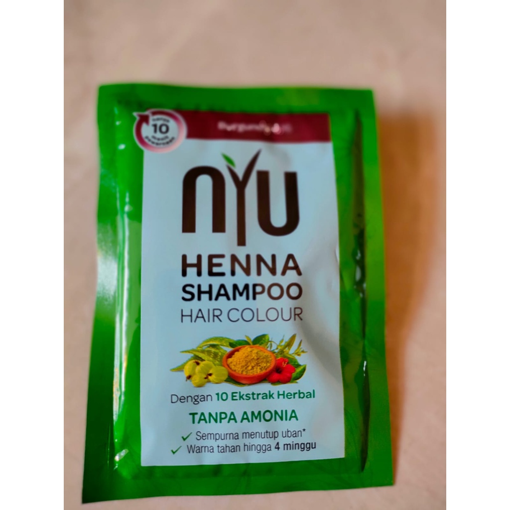 Jual NYU Henna Shampoo Hair Colour Pewarna Rambut 4pcs X 20ml Dikirim ...