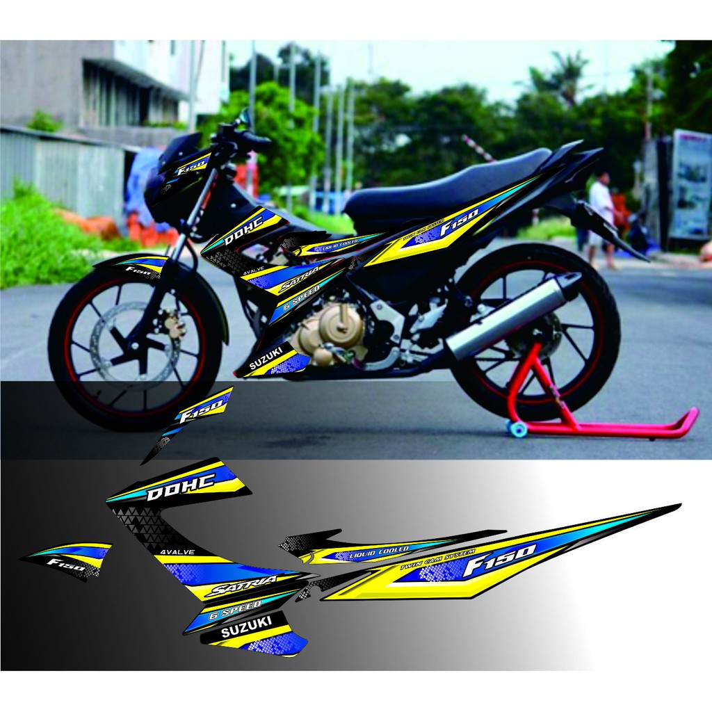 Jual COD- STICKER SATRIA FACELIF F150 VARIASI STRIPING SATRIA LOKS ...