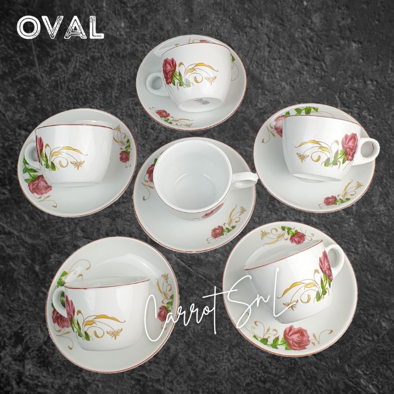 Jual 6 Pasang Cangkir Set Keramik Motif Rose Taniti Cangkir Teh Set Gelas Kopi Shopee 5355