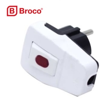 Jual Steker Dengan Switch Lampu On/Off BROCO / Steker BROCO / Colokan ...