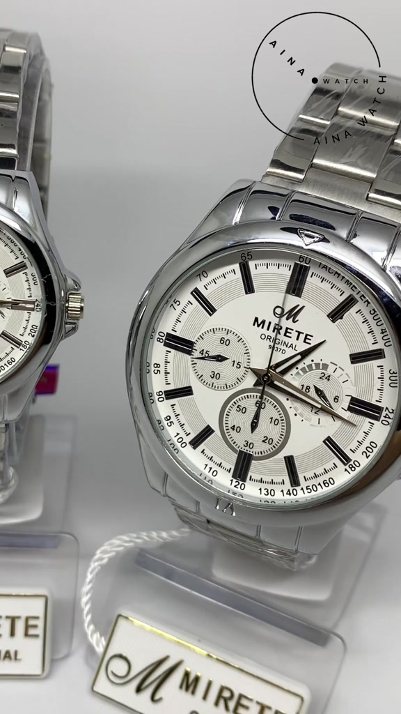 Jual Jam Tangan MIRETE MRT-RT05 Rantai Silver Stanless Steel Couple ...