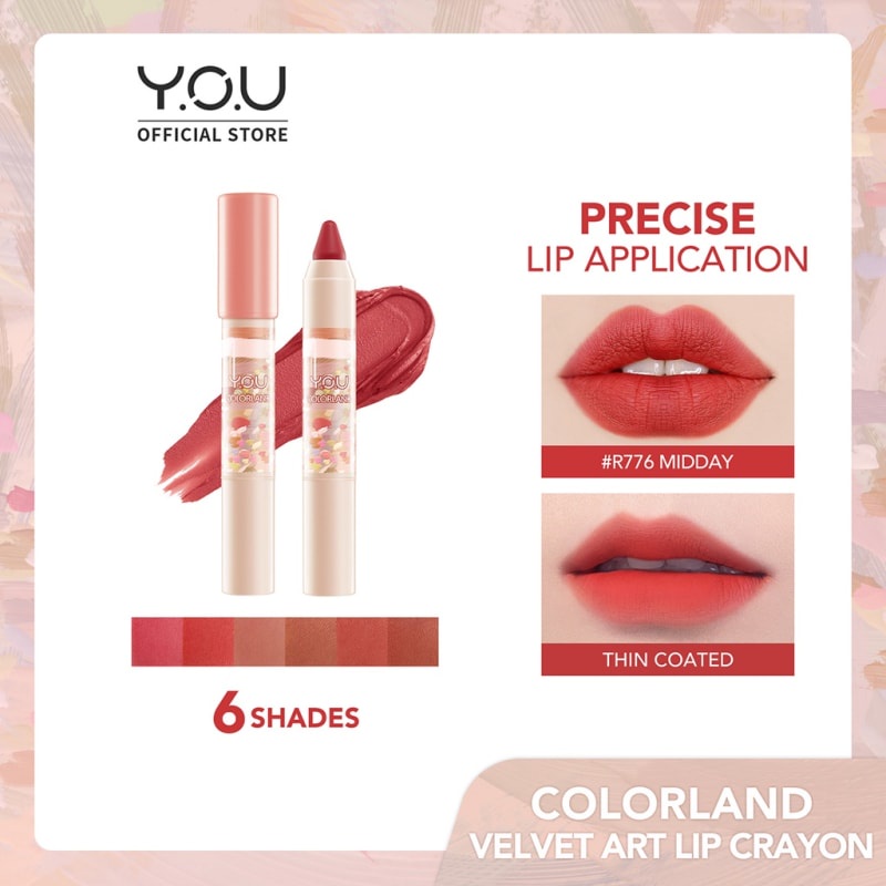 Jual YOU Colorland Lip Crayon Velvet Matte Finish & Nourishing ...